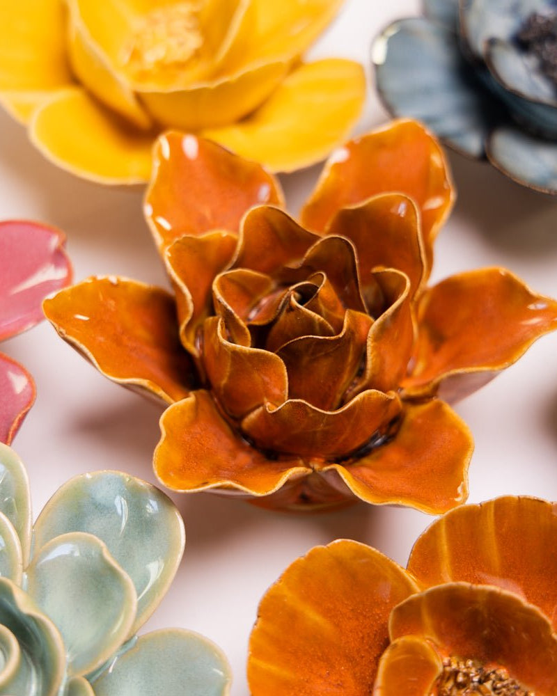 France Ceramic Flower Rust Lily - Chive UK