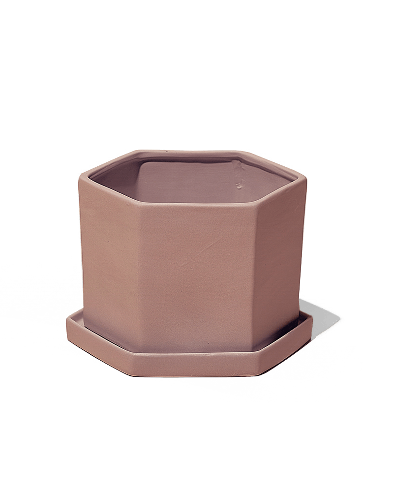 Hexi Porcelain Pot With Drainage Hole - Chive UK