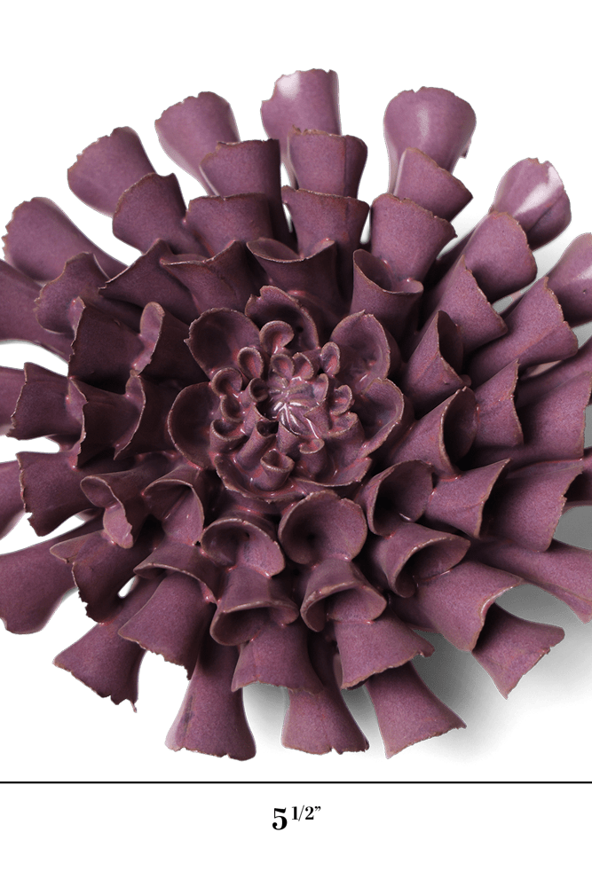 Japan Ceramic Flower Lilac Pom Pom Dahlia - Chive UK