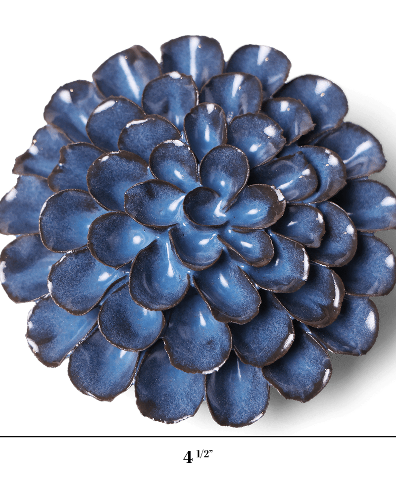 Japan Ceramic Flower Blue Grey Pom Pom Dahlia - Chive UK