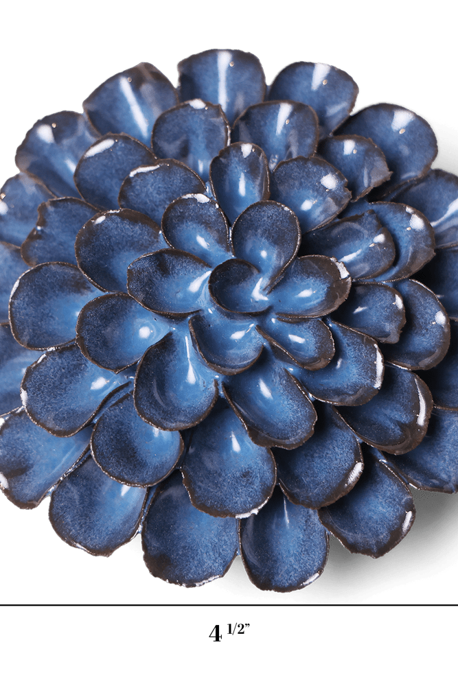Japan Ceramic Flower Blue Grey Pom Pom Dahlia - Chive UK
