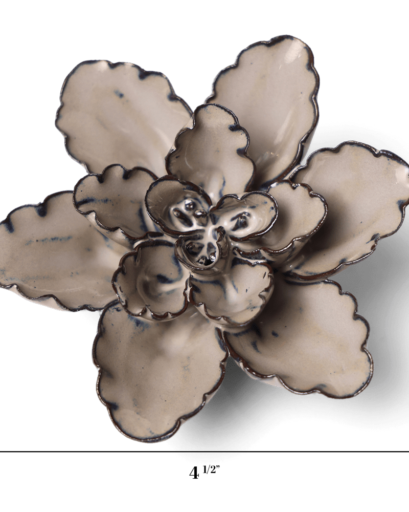 Japan Ceramic Flower Ecru Cactus Flower - Chive UK