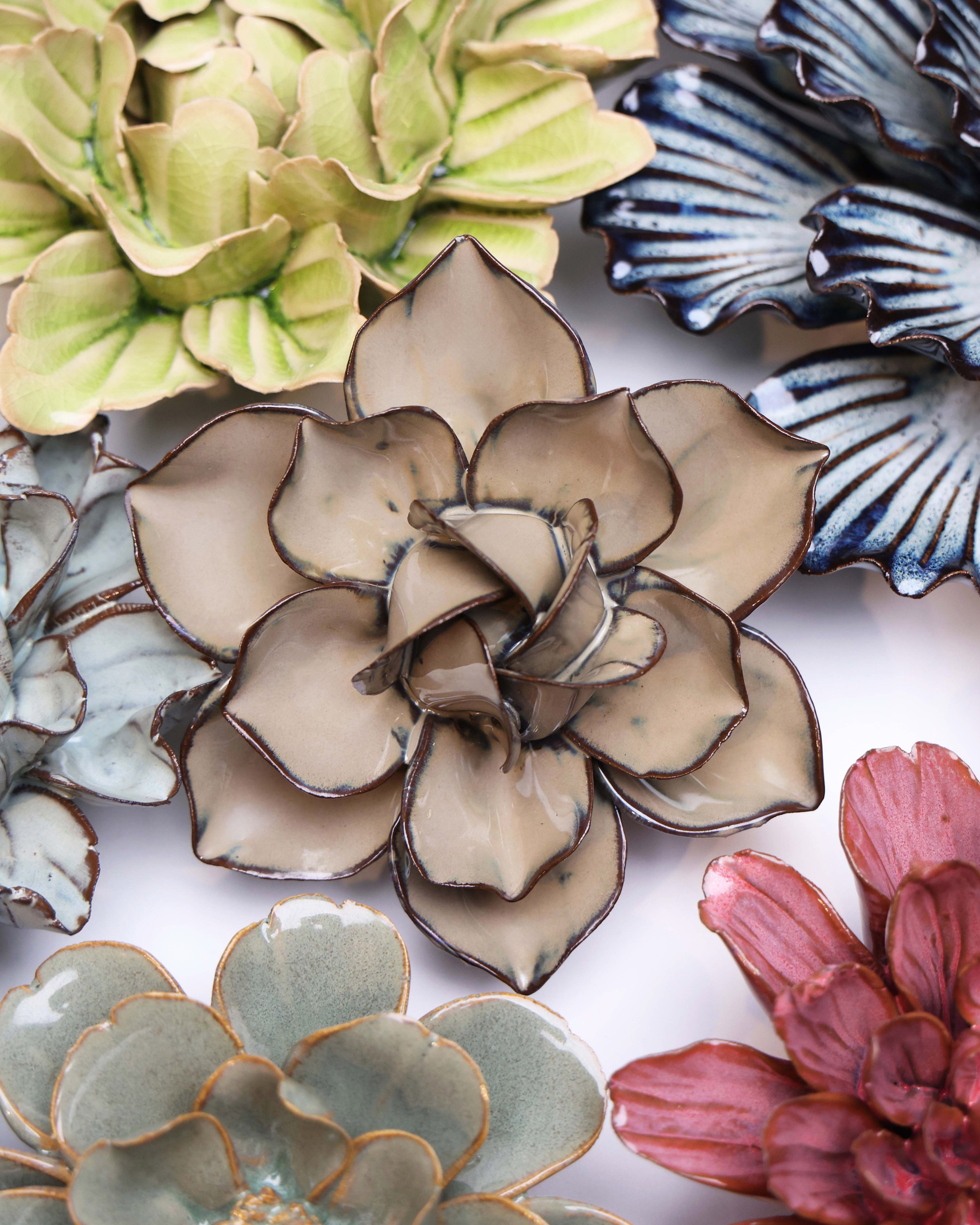 Japan Ceramic Flower Brown Cactus Flower - Chive UK
