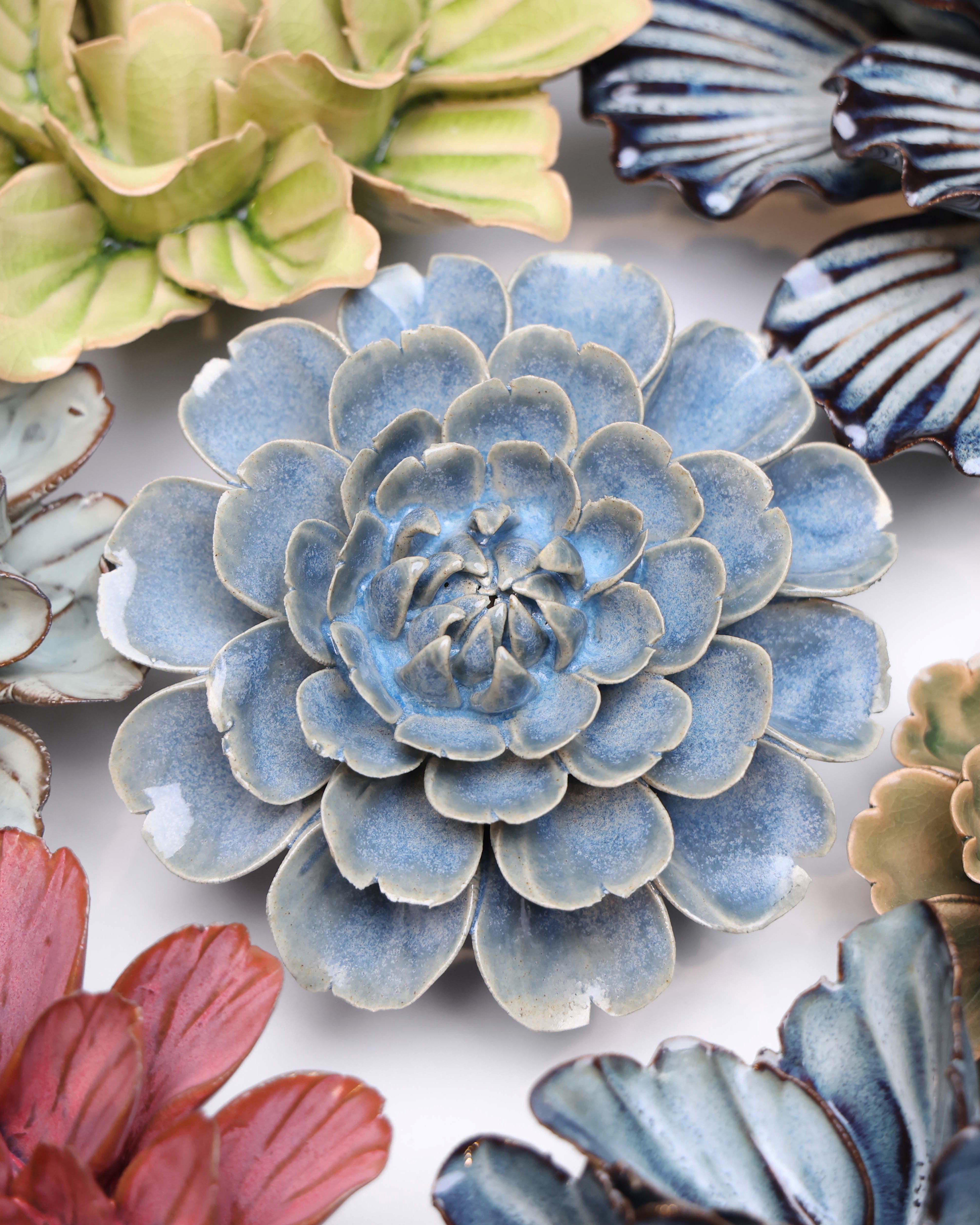 Japan Ceramic Flower Blue Cosmos - Chive UK