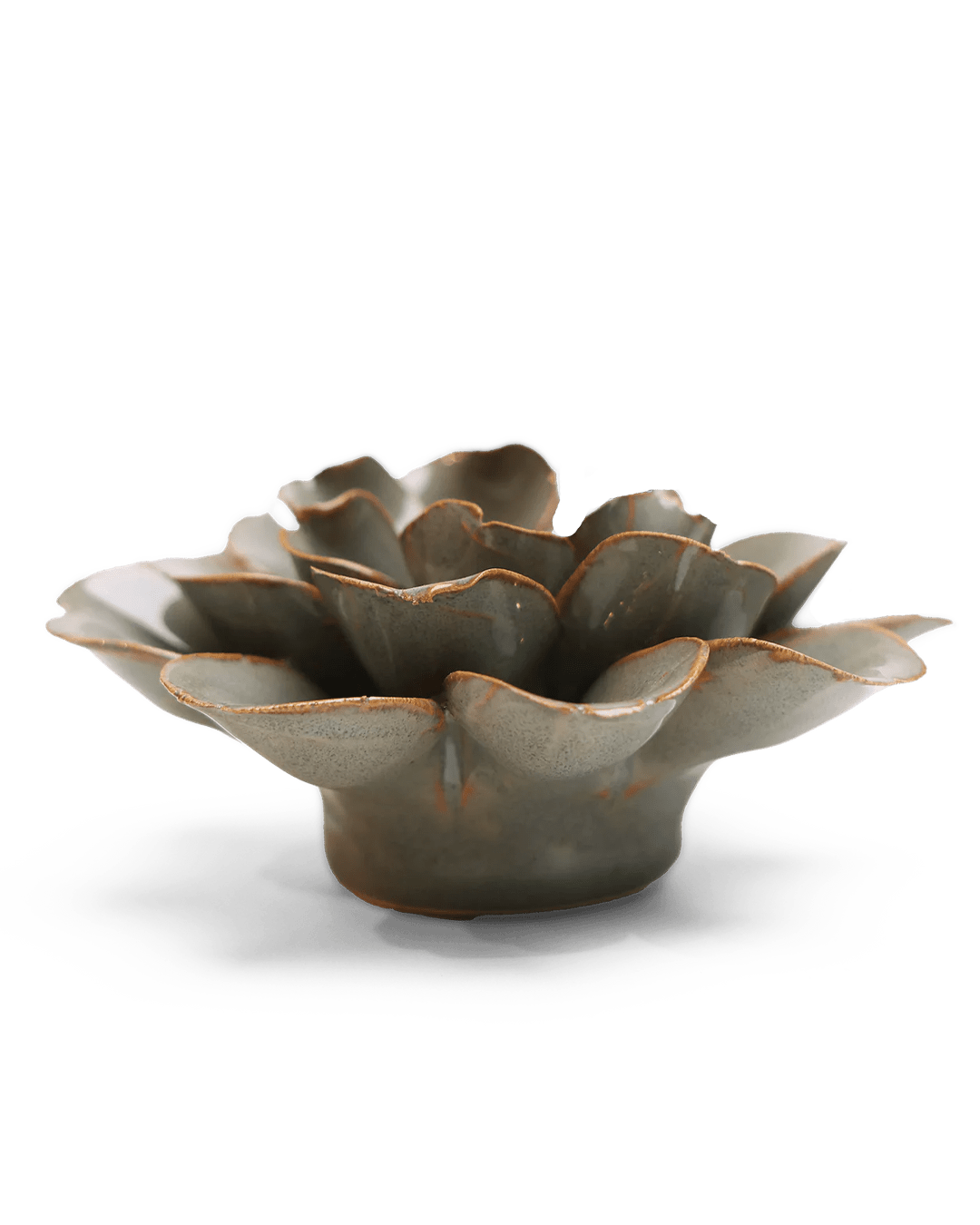 Japan Ceramic Flower Green Grey Hibiscus - Chive UK