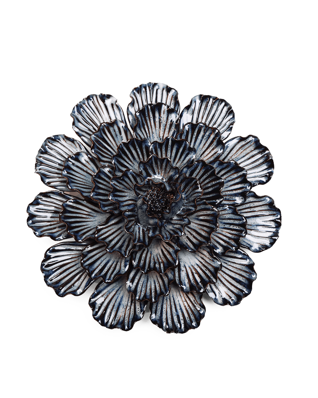 Japan Ceramic Flower Blue Dinner Plate Dahlia - Chive UK