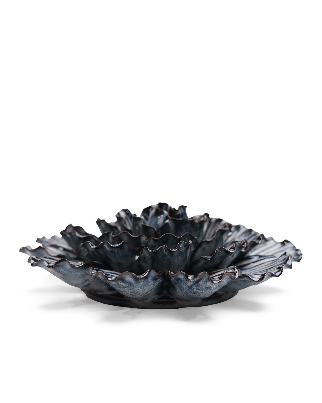 Japan Ceramic Flower Blue Dinner Plate Dahlia - Chive UK