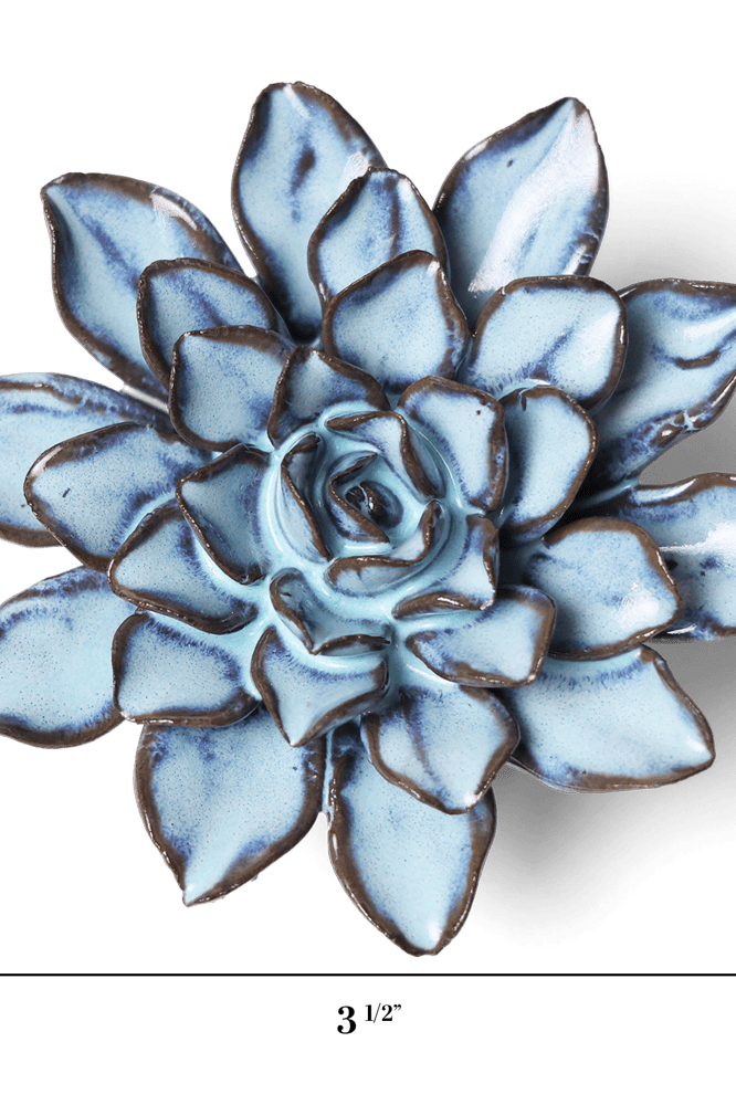 Japan Ceramic Flower Blue Brown Aster - Chive UK