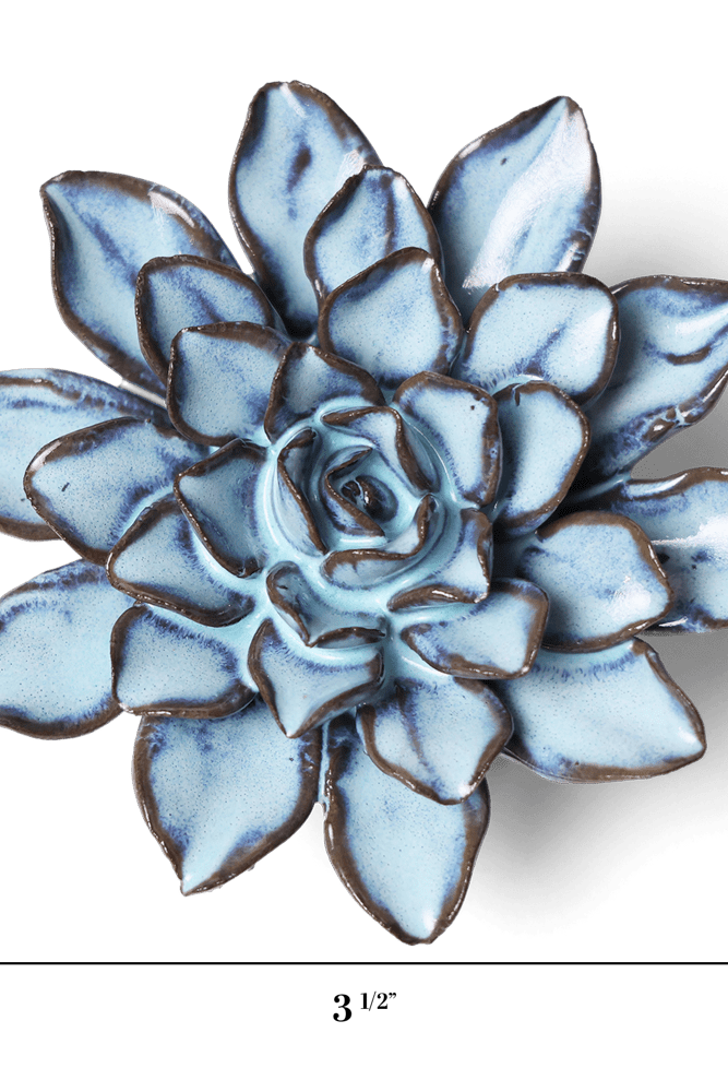 Japan Ceramic Flower Blue Brown Aster - Chive UK