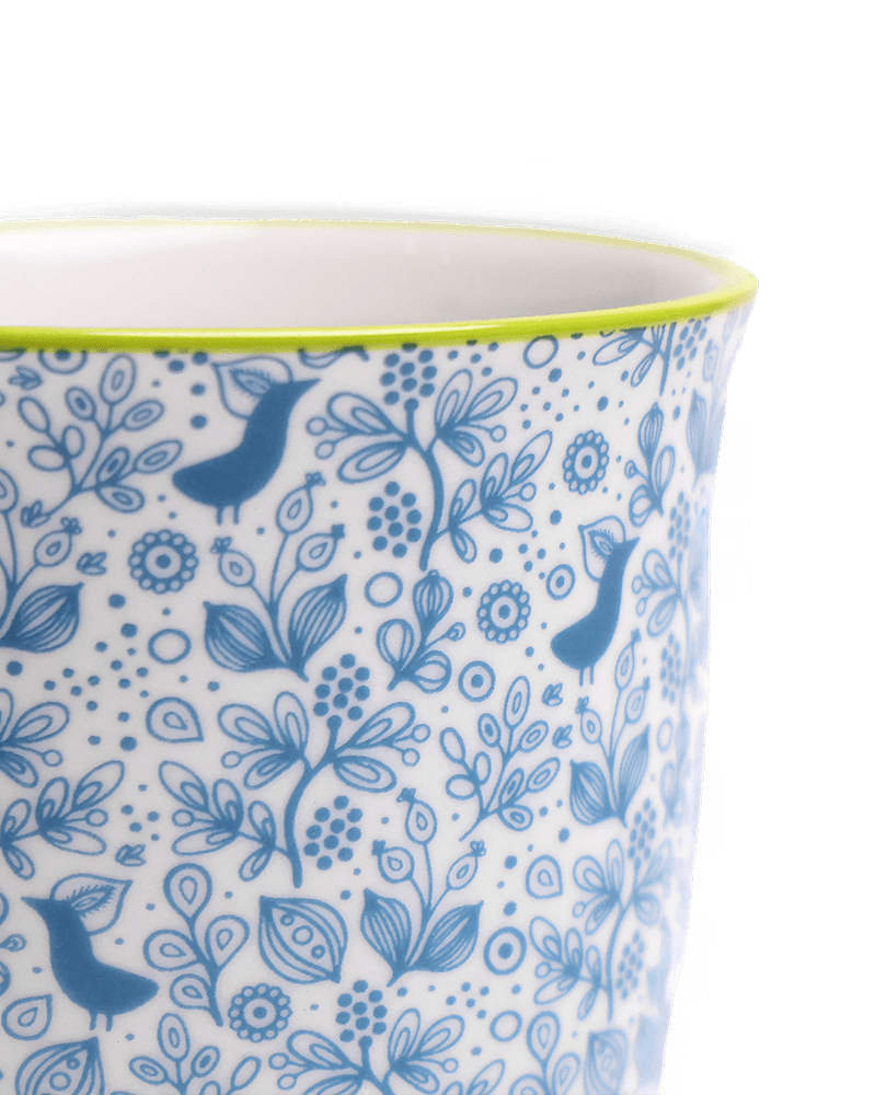 Liberte Porcelain Pot And Saucer Set With Drainage - Chive UK