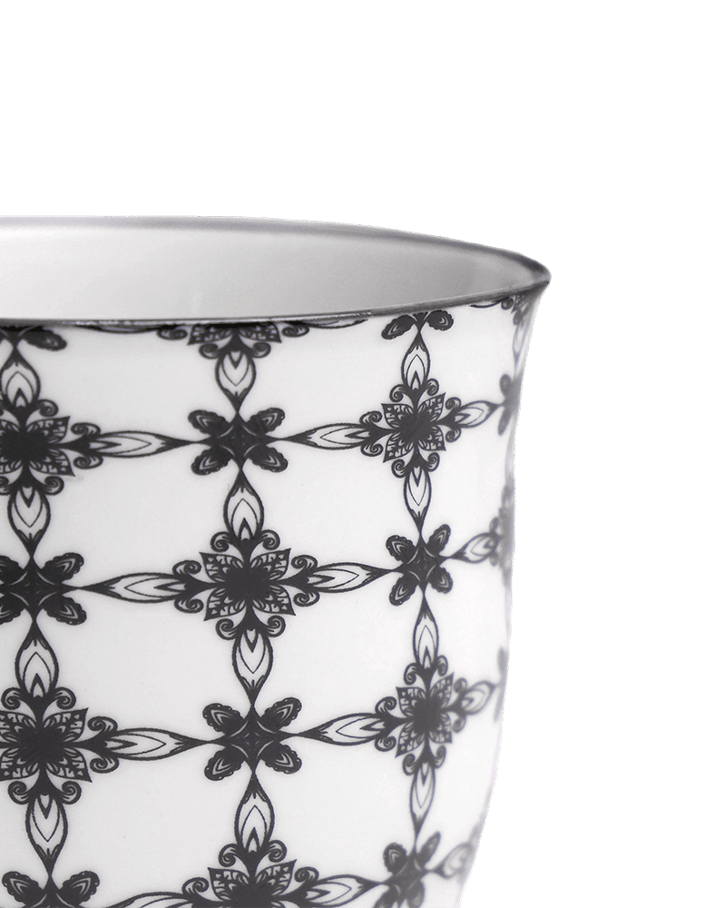 Liberte Porcelain Pot And Saucer Set With Drainage - Chive UK