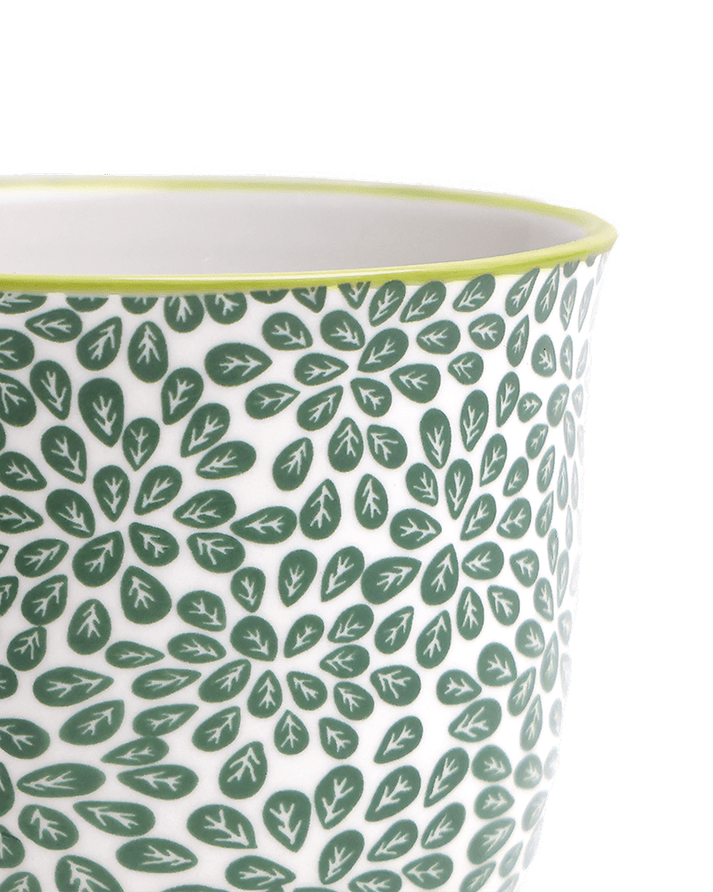Liberte Porcelain Pot And Saucer Set With Drainage - Chive UK