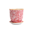 Liberte Porcelain Pot And Saucer Set With Drainage - Chive UK