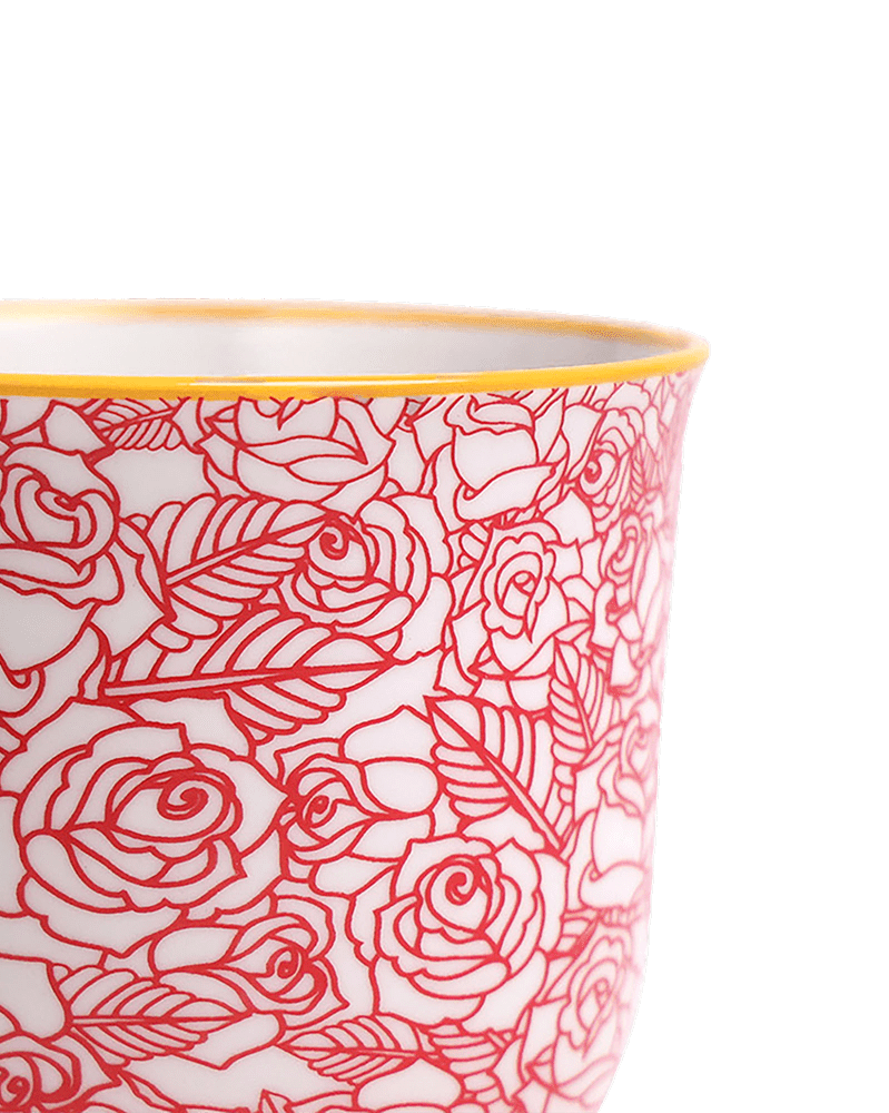 Liberte Porcelain Pot And Saucer Set With Drainage - Chive UK