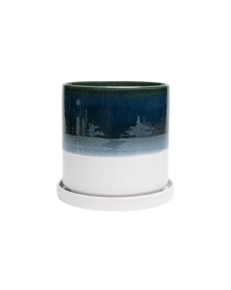 Minute Ceramic Pot And Saucer Set With Drainage - Chive UK