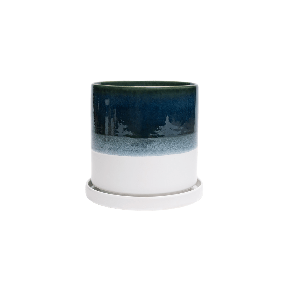 Minute Ceramic Pot And Saucer Set With Drainage - Chive UK
