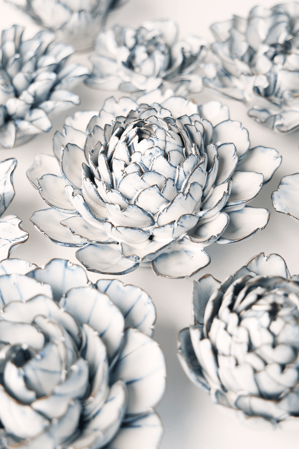 Nantucket Ceramic Flower Blue White Tree Peony - Chive UK