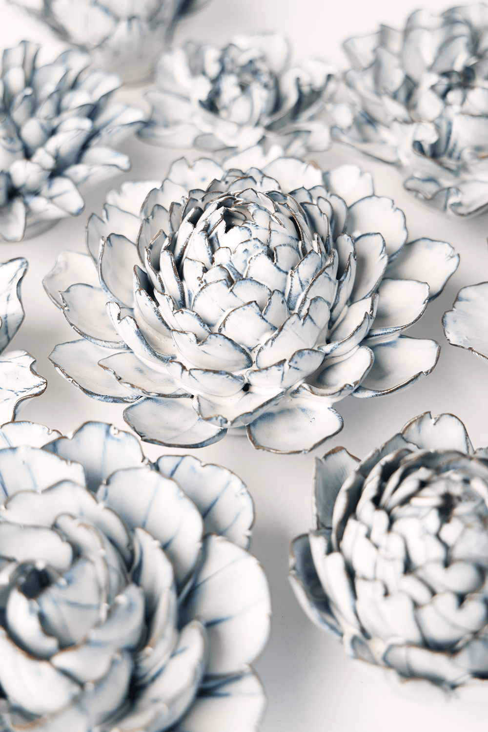 Nantucket Ceramic Flower Blue White Tree Peony - Chive UK