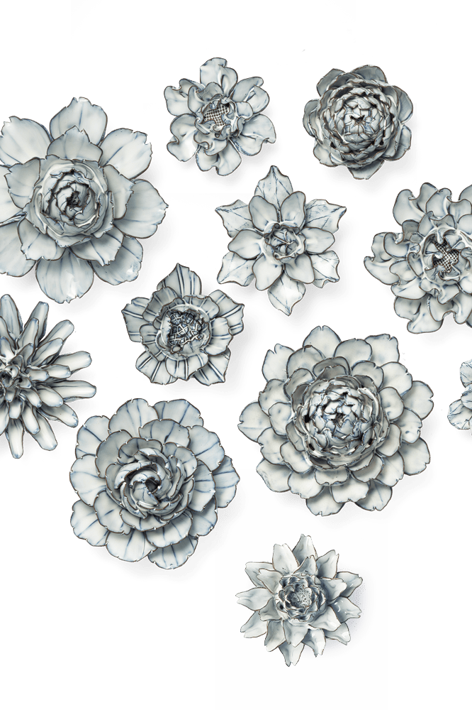 Nantucket Ceramic Flower Blue White Poppy - Chive UK