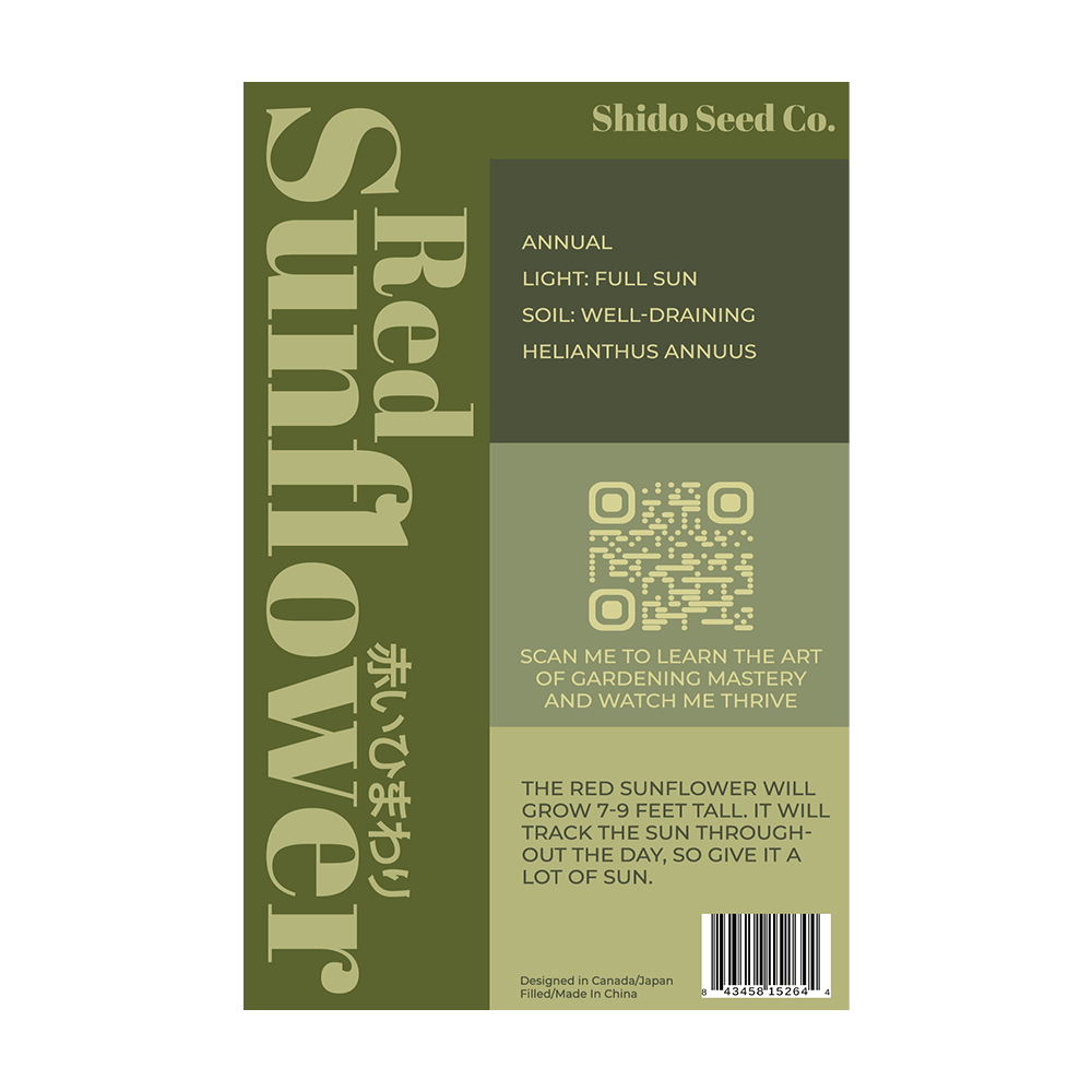 Red Sunflower Flower Seeds Packet - Chive UK