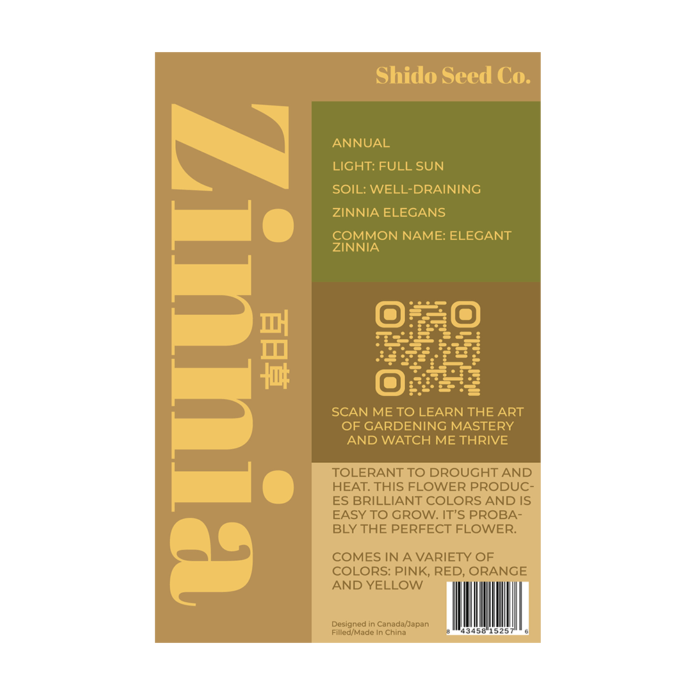 Zinnia Flower Seeds Packet - Chive UK