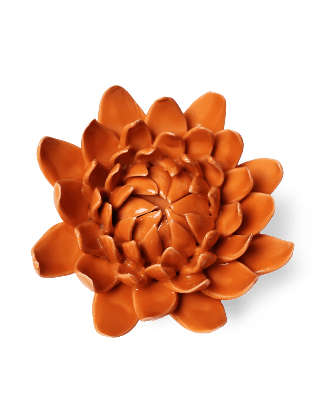 Ceramic Flower Dahlia Orange 11