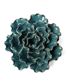 Ceramic Flower Lettuce Teal Large 5 - Chive UK