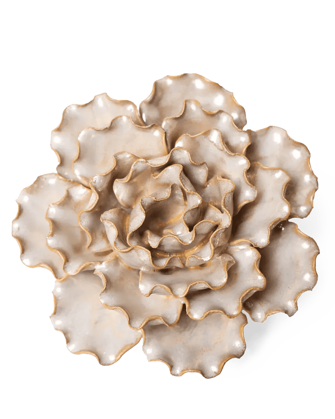 Ceramic Flower Lettuce Pearl 6
