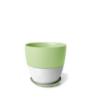 Dyad Porcelain Modern Indoor Plant Pot With Saucer - Chive UK