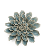 English Garden Ceramic Flower Teal Dinner Plate Dahlia - Chive UK