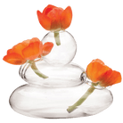 Rockpile Glass Modern Clear Flower Vase - Chive UK