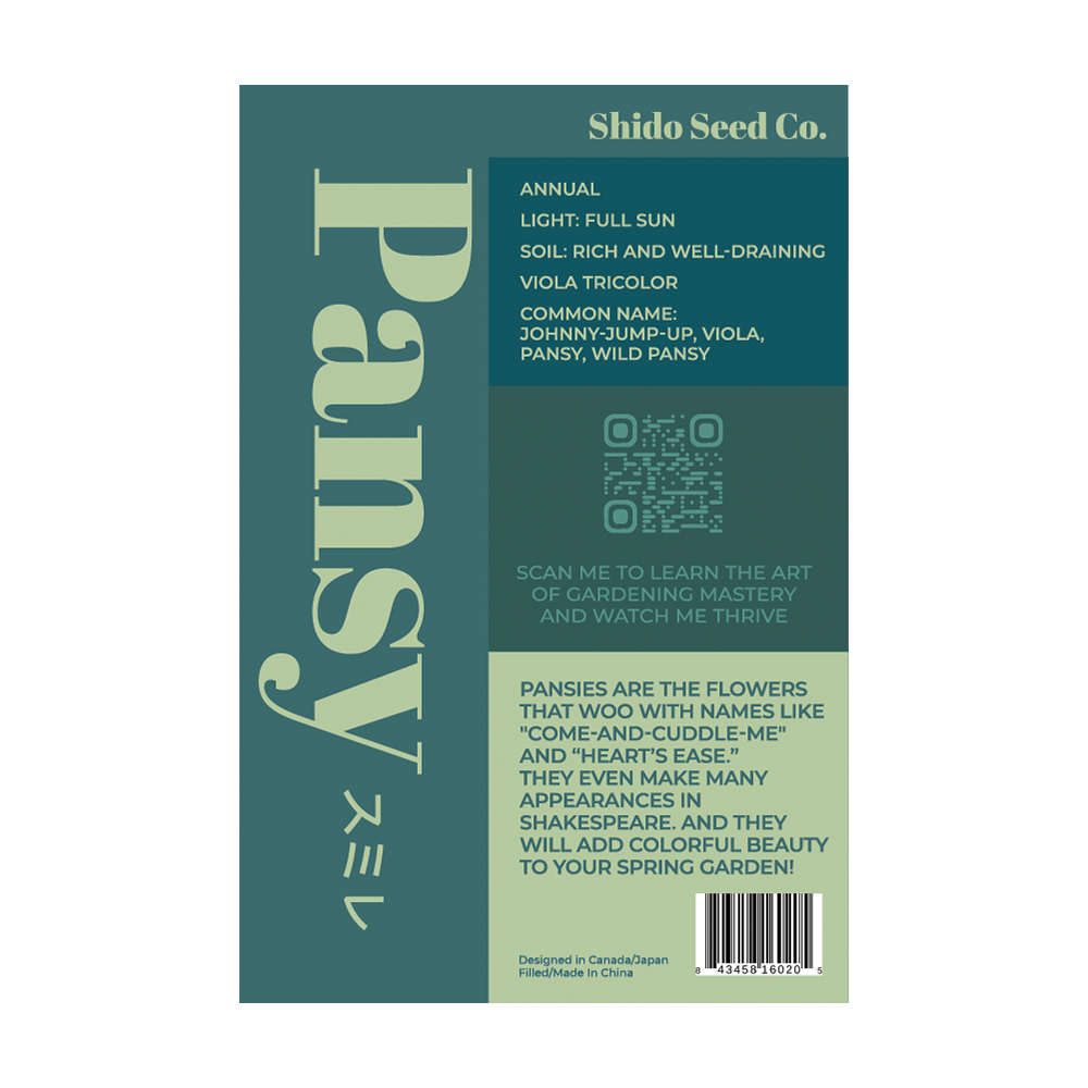 Pansy Flower Seeds Packet - Chive UK